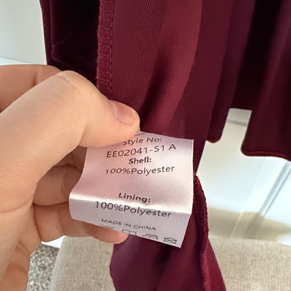 Ever Pretty Asymmetrical Burgundy Dress - Picture 2 of 4